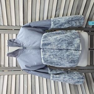 Cozy Gray Fleece Zip-Up Jacket | MTA Sport | Large